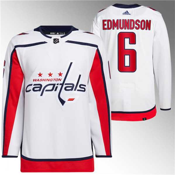 Men%27s Washington Capitals #6 Joel Edmundson White Stitched Jersey->winnipeg jets->NHL Jersey